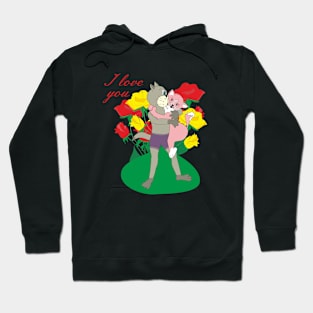 two cats i love you Hoodie